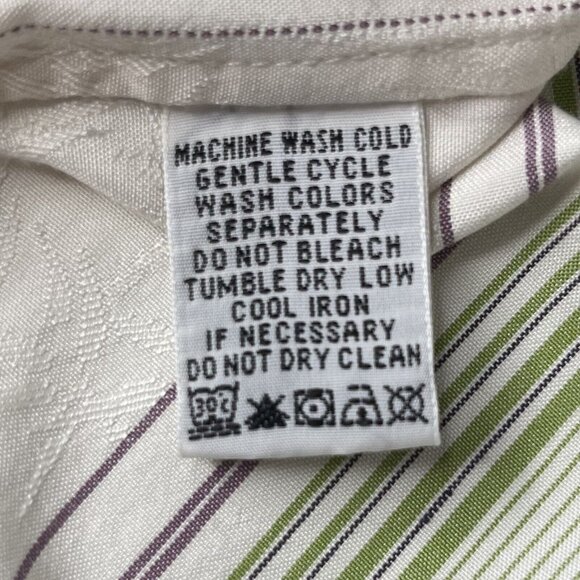 Tommy Bahama Mens Silk Blend Button Front Shirt Cream Blue Long Sleeves Size XL - Picture 9 of 10